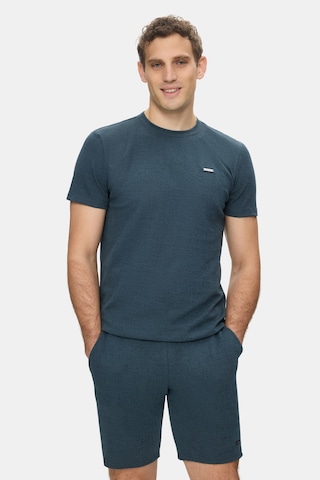 Taylor Lacivert Bisiklet Yaka Krinkıl Hafif Kumaş Metal Logolu Standard Fit Erkek Tshirt Lacivert