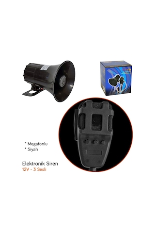 Oto Siren Mikrofonlu Megafon 12 Volt Polis Sireni Dadat