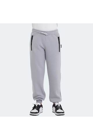 Slazenger LAMIS Çocuk Fermuar Cepli Taş Gri Eşofman Altı
