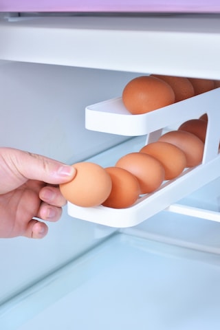 Thentech Buzdolabı İçi Yumurtalık Kademeli Yer Kaplamaz Yumurta Saklama Kabı 2 Katlı Yumurta Saklama Kabı Beyaz