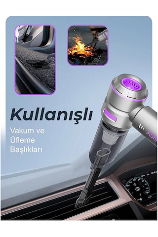 17.000pa Güçlü Vakumlu 9in1 Araç İçi Üflemeli Süpürge / 6000mah /