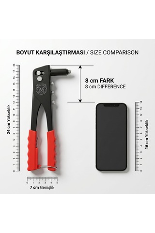 Transformacion Profesyonel Perçin Tabancası Seti - 40 Yedekli Perçin Ve Değiştirilebilir 4 Uçlu Çelik Gövde 425303