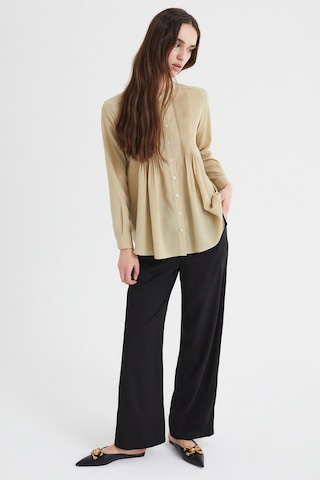 Stella Pulvis STELLA PULVIS Kadın Lacivert Nervürlü Gömlek Ekru