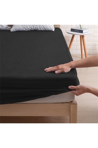 Novahub Lacivert Yastık Kılıfı Yok Derin Cep Yatak Çarşaf %100 Su Geçirmez Yatak Topper 120x200x30cm Ev Tekstili Lacivert