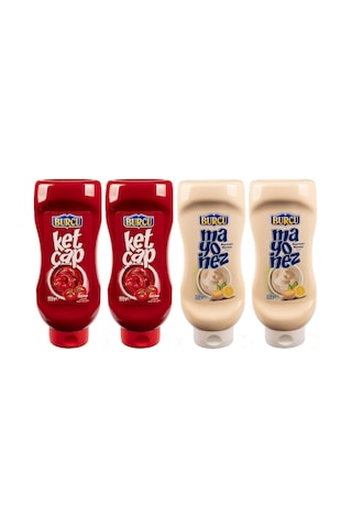 Burcu Ketçap 650 Gr Tatlı & Mayonez 550 Gr 4 Lü Karma Paket