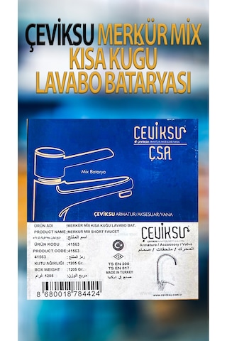 Merkür Mix Kısa Kuğu Model Lavabo Bataryası Krom