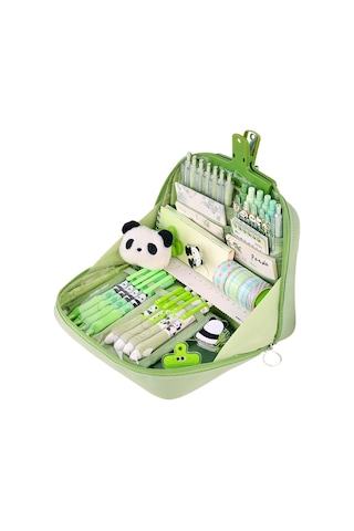 İlkokul Öğrencilerinin Kırtasiye Kutusu Çok Fonksiyonlu Kırtasiye Çantası Kalem Kutusu Yeşil