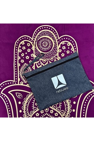 Rebuwo Seyahat Yoga Matı Katlanabilir Doğal Kauçuk Mat 1mm Mor