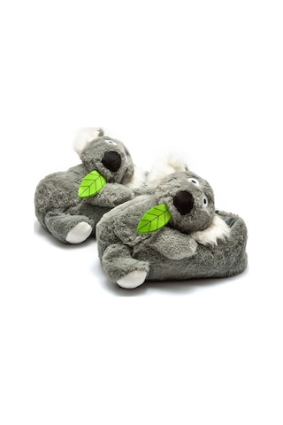 Twigy Koala Kadın,Garson Boy Hayvanlı Panduf Gri 36/41 AA0634 Gri