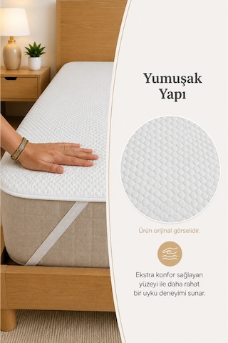 Sıvı Geçirmez Yatak Koruyucu Set 1 Adet 4 Köşe Lastikli Yatak Alezi + 2 Adet Yastık Alezi Nefes Alan Mikrofiber Koruma Seti Tek-çift Kişilik Beyaz