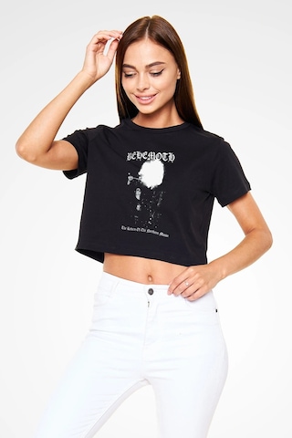 Adrift Behemoth Siyah Crop Top Tişört Siyah