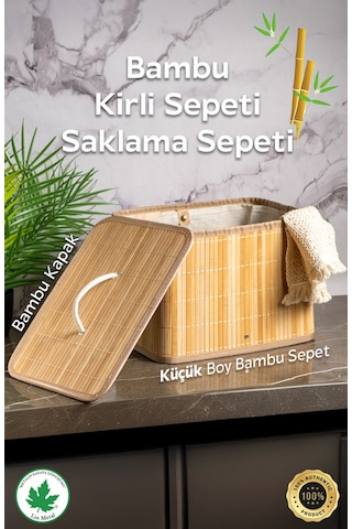 Dikdörtgen Kirli Sepeti Bambu Bambu