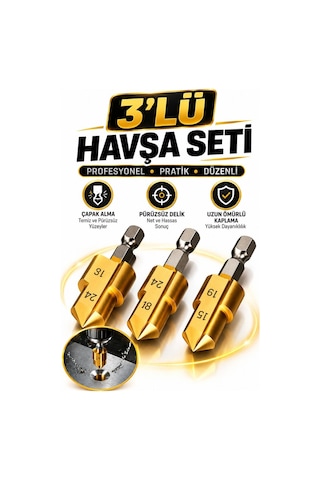 3'lü Havşa Seti Plastik Boru Açma Onarımı İçin