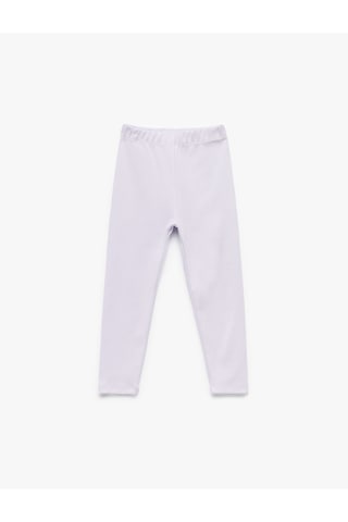 Koton Pamuklu Beli Lastikli Kaşkorse Basic Uzun Tayt Lila 6wmg40024ak Lila
