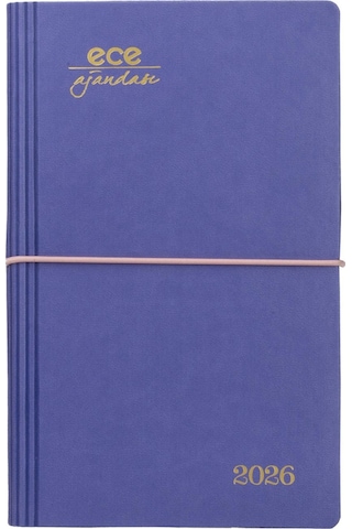 Ece Ajandası Yeni Akçay 2026 Lila - Günlük Çizgili 12x18 Mor