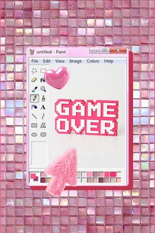 Retro Game Over Kabartmalı Dekoratif Obje - Pembe Masaüstü Ve Duvar Süsü Hediye