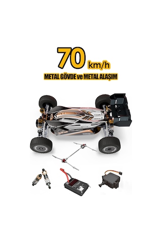 1:14 70 Km Hız Yapan Metal Gövde Ve Alaşım Rc Araba Hunter 4x4 Fırçasız Motor Uzaktan Kumandalı Araba