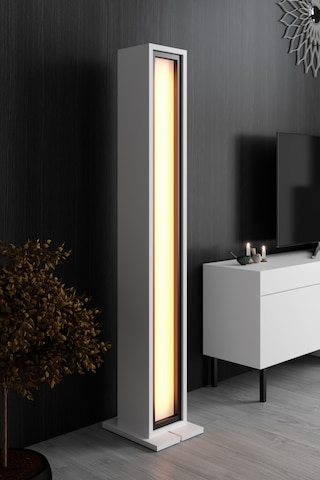 Nova Siyah Demir Ayaklı Rgb Led Işık Sistemli Beyaz Lambader Beyaz