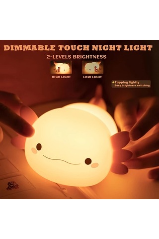 Honeybeeshop Sevimli Akulot Gece Lambası Pembe Dokunmatik Usb Şarj Edilebilir Led Bebek Odası Dekoru Pembe