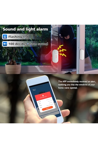 Ximistore9 Akıllı Ev Wifi Kapı Sensörü - Uzaktan Alarm, Mobil Takip Ve Sesli Uyarı
