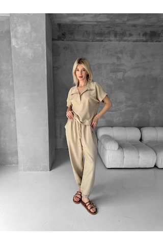 Bluz Şalvar Takım Bej S255841 Bej