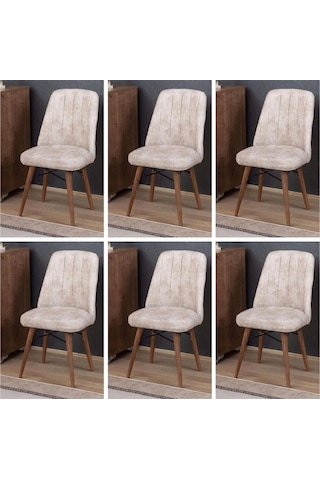 Yonga Concept Karegold Sandalye 6 Adet Krem