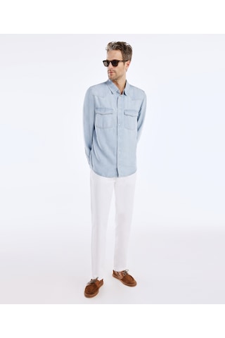 Yargıcı Denim Gömlek 25yegm6004x 485 Mavi