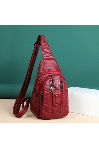 Çok Fermuarlı Retro Kadın Göğüs Çantası Günlük Büyük Kapasiteli Taşınabilir Kız Çantası Moda Boş Zaman Seyahat Küçük Çantasiyah Diğer