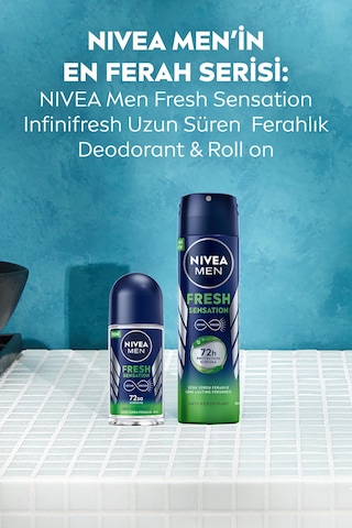 Men Erkek Sprey Deodorant Fresh Sensation 150ml, 72 Saat Anti-perspirant, Gün Boyu Ferahlık