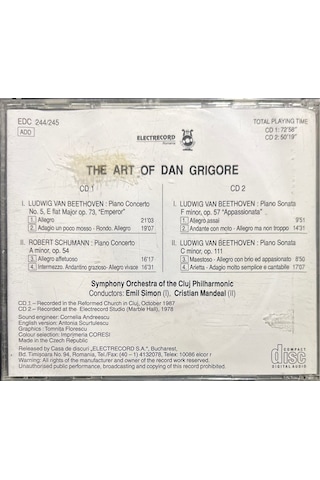 Plak Değildir Cd Dir Cd The Art Of Dan Grigore Arta Lui Dan Gri