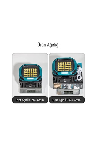 Powermaster Mx-w893 4000k - 7000k - Kırmızı 30 Cob Ledli 30 Watt Çok Fonksiyonlu Çalışma Lambası Po