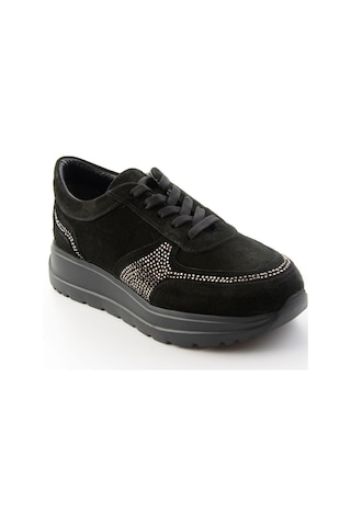 Bambi Siyah Süet Hakiki Deri Kadın Sneaker K01753051402