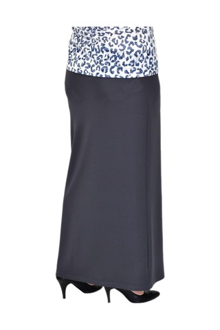 Kadın Uzun Lastikli Kalem Etek Bgl-st04727 Füme