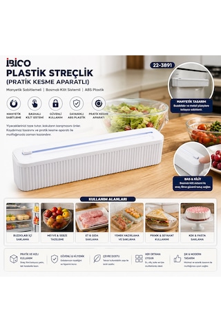 Plastik Folyo - Streçlik Film Kesici 35cm Pratik Kesme Aparatlı Manyetik Sabitleme 5332 12v