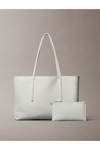 Kadın Emblem Tote Çanta Krem