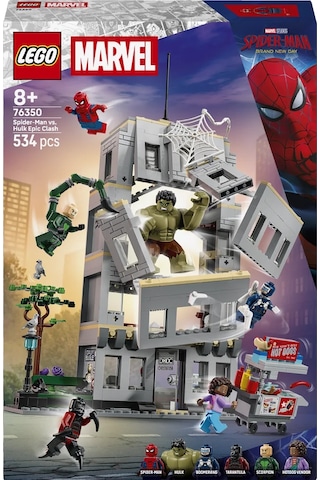 LEGO® ǀ Marvel Örümcek Adam ve Hulk’ın Destansı Çarpışması 76350 - 8+ Yaş için 6 Karakter İçeren Oyuncak Yapım Seti (534 Parça)