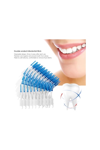 Skycity Mouth Cleaning Silikon Telli Diş Arası Fırça - 400 Adet Mavi Paket - Derin Temizleme, Kolay Kullanım