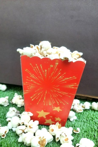 8'li Kırmızı Parti Mısır Kutusu - Popcorn Kutusu - Doğum Günü İkram Hediye - Orta Boy Standart