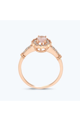 Altınbaş Pırlanta Morganite Taşlı Oval Yüzük Pnf001pmrg-14k