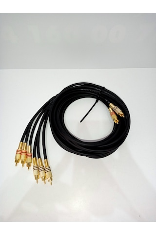 Amfi RCA Kablosu - El Yapımı Bakır - 2 Giriş 6 Çıkış - 5 Metre