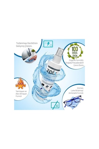 Ekran Temizleme Seti 250ml + Temizleme Bezi Lcd, Led, Ekran, Laptop, Tablet, Bilgisayar, Televizyon, Cep Telefonu, Gözlük, Kamera, Koruyucu Ve Parlatıcı Doğal Temizleme