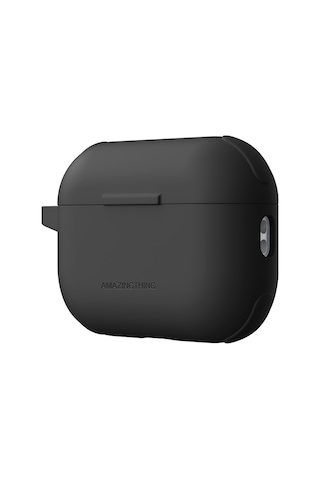Airpods Pro 3 Uyumlu Amazingthing Airbag Köşe Tasarımlı Omni Serisi Silikon Kapak Siyah Siyah