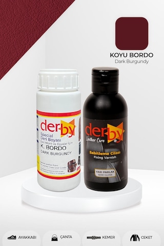Derby Deri Mont Boyası ve Sabitleme Cilası 100 G Set