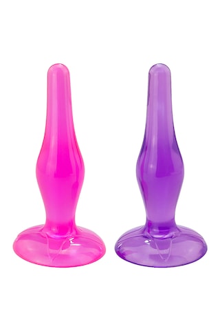 X-sense Pembe Ve Mor Vantuzlu Jel Anal Plug Set