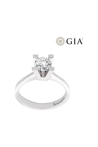 0.80 Karat G Vs2 Gıa Sertifikalı Pırlanta Tektaş Yüzük Beyaz