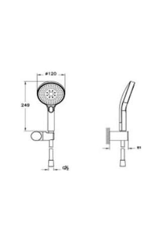 Artema Core Round A4591434 3f El Duşu Takımı, Fırçalı Nikel Diğer