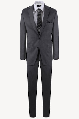 Erkek Antrasit Desenli Slim Fit Takım Elbise
