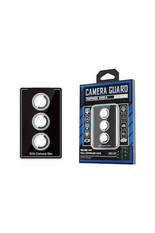 Galaxy Uyumlu S24 Zore Diamond Kamera Lens Koruyucu Cam Filmi-siyah Siyah