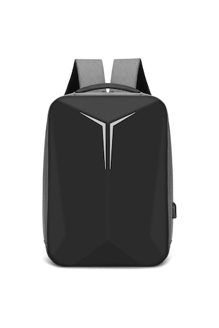 Laptop Sırt Çantası Usb Şarj Girişli İş Seyahat Su Geçirmez Notebook Apple Uyumlu iPad Ve Evrak Taşıma Çantası Gri Gri