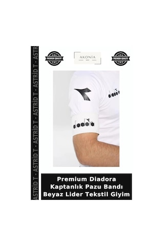 Premium Diadora Kaptanlık Pazu Bandı Beyaz Lider Tekstil Giyim